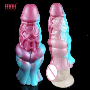 FAAK Alien Силиконовый рукав для пениса, Мягкий Удлинитель, Секс-игрушки Для увеличения члена, Для Мужчин, Растягивающаяся Задержка Эякуляции, Эротические товары