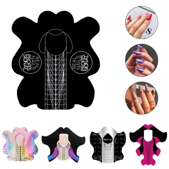 1 Комплект Французских Форм для ногтей Инструменты для Наращивания ногтей 24 Дизайна Акриловых Кривых Накладных ногтей DIY Направляющие Формы Маникюрный набор