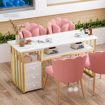 Японский Маникюрный стол Simple Ins Набор столов и стульев для маникюрного салона Nordic Light Luxury Single Double Профессиональные Маникюрные столы
