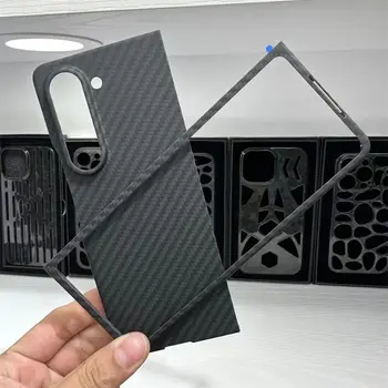 100% Настоящий Чехол для телефона из Углеродного Волокна для Samsung Galaxy Z Fold 5 Z Fold 4 Из Углеродного Волокна с Арамидным Волокном, Ультратонкий Легкий Чехол