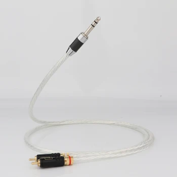 Hi-End Odin Посеребренный 6,35 мм разъем (1/4 ') 1/4 дюйма TRS (штекер) к двойному (2) RCA Phono Splitter Аудио удлинительный кабель HiFi