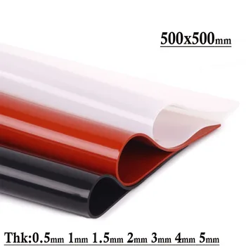 Красный/Черный лист силиконовой резины 500x500 мм, Белый лист силиконовой резины, матовое силиконовое покрытие для термостойкости THk 0,5 мм-5 мм