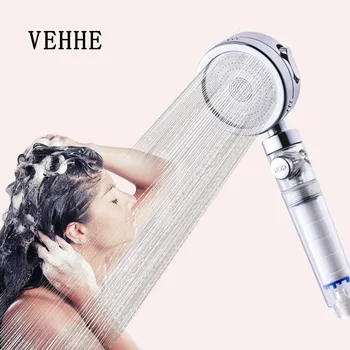 VEHHE 3-Функциональная Фильтрующая Хлопковая насадка для душа с кнопкой остановки, Многофункциональная 80-миллиметровая насадка для ванной, Гальванический Водосберегающий спрей