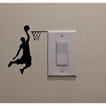 Наклейка на стену с изображением баскетболиста из мультфильма 