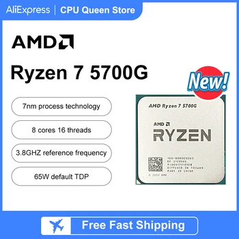 Новинка!Восьмиядерный процессор AMD R7 5700G Ryzen 7 5700G 3,8 ГГц с 16 потоками 65 Вт, процессор L3 = 16M 100-000000263, сокет AM4, новый, но без вентилятора