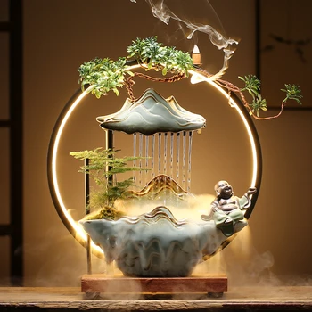 Креативная Китайская Горелка Керамический Набор Для Благовоний Ароматическая Горелка Usb Lotus Backflow Quemador De Incienso Рождественские Украшения