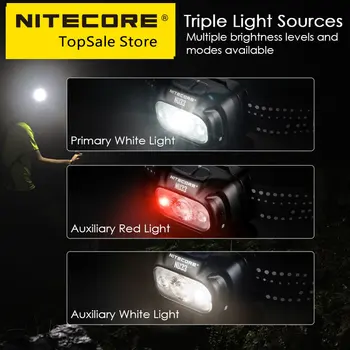 NITECORE NU33 USB-C Перезаряжаемый Налобный фонарь светодиодный С Тройным Выходом 700 Люмен, Встроенный аккумулятор емкостью 2000 мАч для Кемпинга, Рабочего Освещения, Рыбалки