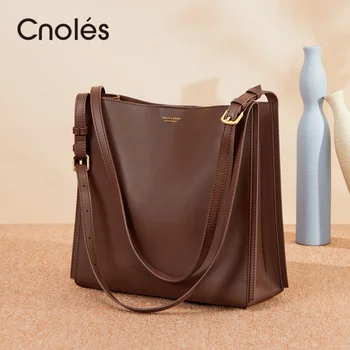 Cnoles, женские сумки, сумка через плечо, Роскошная Дизайнерская брендовая Кожаная Повседневная Женская сумка через плечо