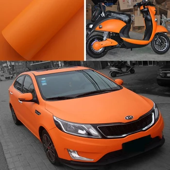 1,52*30 м/рулон, Высококачественный Оранжевый матовый автомобильный виниловый рулон, безвоздушный пузырь Для обертывания автомобиля