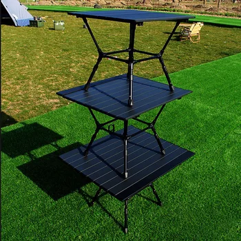 Открытый Алюминиевый сплав Складной Походный Алюминиевый Стол для барбекю, Легкий стол для пикника, твердые и долговечные Мини-столы для отдыха