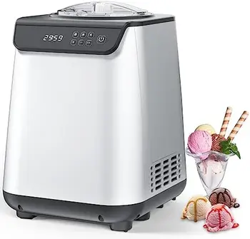 Полностью автоматическая мороженица со встроенным компрессором, машина для приготовления фруктового йогурта Предварительная заморозка не требуется, съемная миска для мороженого