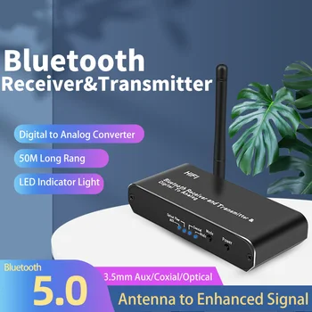 ЦАП Bluetooth-совместимый приемник и передатчик Сосиал/Оптический Цифровой Аудио-аналоговый адаптер Aux RCA