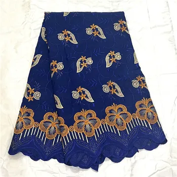 Африканская швейцарская вуалевая кружевная ткань для женщин, Нигерийское хлопчатобумажное кружево со стразами, вечерние платья, высокое качество, 2023