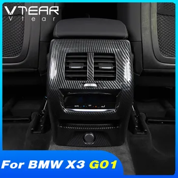 Внутренняя Отделка центрального Подлокотника автомобиля Vtear, Отделка заднего воздуховода, Аксессуары для укладки ABS Для BMW X3 G01 2021
