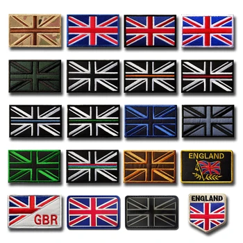 Вышивка Флага Соединенного Королевства, нашивка Англии, ПВХ крючок-петля, Национальные флаги Великобритании, флаги Великобритании, Вышитые значки