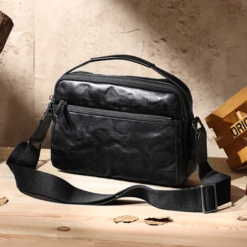 Что Касается Этой модели, на Мой взгляд, Высококачественная сумка-мессенджер растительного бренда, Кожаная мужская сумка через плечо, модная мужская сумка-мессенджер в стиле ретро