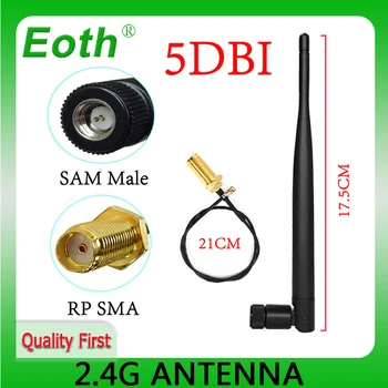 EOTH 2,4 g антенна 5dbi sma мужской wlan wifi 2,4 ГГц антенна IPX ipex 1 SMA женский удлинитель с косичкой iot модуль antena