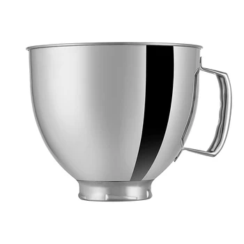 Чаша из нержавеющей стали серебристого цвета для миксера Kitchenaid объемом 4,5-5 кварт с наклонной головкой, для чаши миксера Kitchenaid, можно мыть в посудомоечной машине