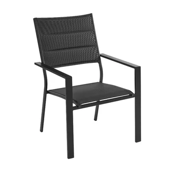 Франкфуртский уличный стул для укладки больших размеров, черный уличный стул из ротанга