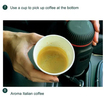 Портативная капсульная кофейная чашка Эспрессо для автомобиля и дома, Полуавтоматическая кофеварка, Итальянская кофемашина для приготовления кофе, 80 мл с подогревом