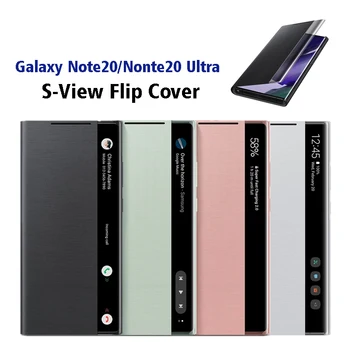 Оригинальный Samsung Mirror Smart View Флип-чехол Для телефона Galaxy Note 20/Note20 Ultra 5G со светодиодной подсветкой S-View Cases EF-ZN985