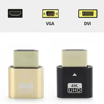 HDMI-совместимый фиктивный штекер, Эмулятор монитора, совместимый с HDMI, Адаптер виртуального дисплея DDC EDID 4K для майнинга BTC Miner
