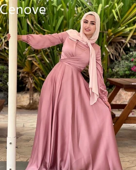 Розовое платье Cenove для выпускного вечера длиной до щиколоток с длинными рукавами, Вечернее летнее платье для женщин