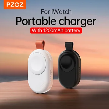PZOZ Power Bank Для Apple Watch Ultra 2 Портативное Магнитное Зарядное устройство Мини Беспроводная Зарядка Powerbank Для iWatch Серии 9 8 7 6 SE