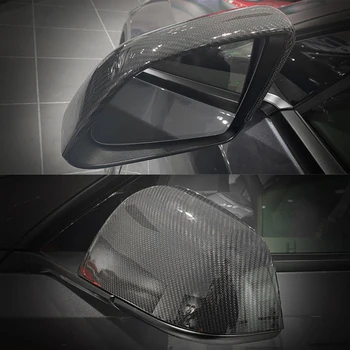 Аксессуары для экстерьера автомобиля Из настоящего сухого карбонового покрытия зеркал заднего вида, крышка бокового зеркала заднего вида для Tesla Model Y 2019up
