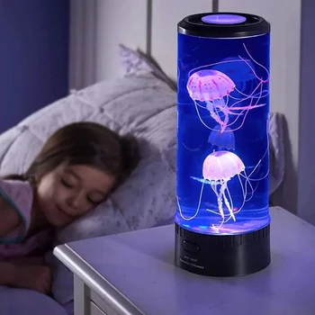 Лампа в виде медузы, меняющая цвет, настольная лампа с питанием от USB/аккумулятора, подарок для детей, украшение спальни для дома, день рождения мальчиков и девочек