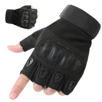 Военные тактические перчатки, Армейские рукавицы для стрельбы без пальцев, Мужские, женские, противоскользящие, для спорта на открытом воздухе, перчатки для езды на велосипеде с половиной пальца