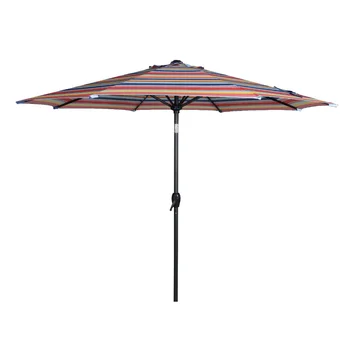 Опоры 9-футовый многослойный Круглый Открытый наклоняющийся зонт для патио с кривошипным зонтом для патио Уличная мебель для патио На открытом воздухе
