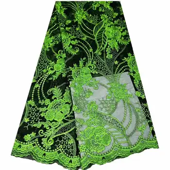 Тюлевая Африканская Кружевная ткань 2023, Высококачественная Кружевная ткань с вышивкой 5 ярдов, Материал для Нигерийского свадебного платья