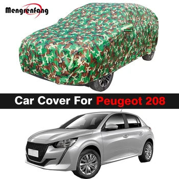 Полностью Камуфляжный чехол для автомобиля, Водонепроницаемый Авто, Солнцезащитный козырек, защита от ультрафиолета, дождя, снега, устойчивый чехол Для Peugeot 208 2012-2022