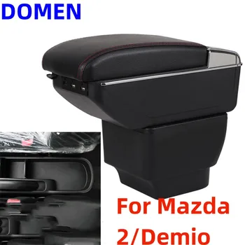 Для Mazda 2/Demio подлокотник коробка Специальный автомобиль центральный подлокотник коробка модификация аксессуаров коробка для хранения Двухслойная зарядка через USB