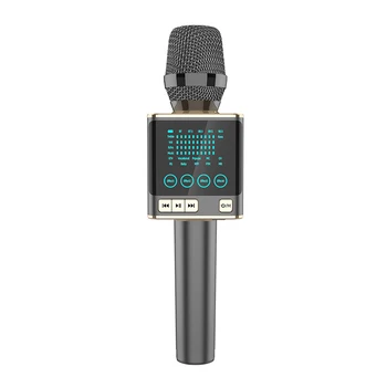 Купить студийный профессиональный беспроводной Караоке-микрофон Ручной Встроенный мини-динамик USB-микрофон для домашнего KTV BT Mic