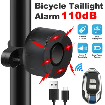 USB Smart Водонепроницаемый задний фонарь Велосипеда, Стоп-сигнал, Защита от потери охранной сигнализации, Дистанционное управление Задним фонарем Велосипеда, Автоматическое определение освещенности