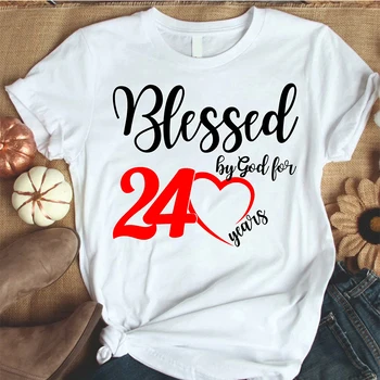 Благословленная Богом на День Рождения 24 Лет, Женская футболка 1999, Хлопковая Винтажная футболка с графическим Рисунком, Одежда в стиле Гранж, Высококачественная Футболка Унисекс