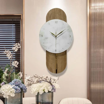 Классический дизайн, настенные часы с маятником, дерево, современные бесшумные цифровые роскошные настенные часы, ванная комната, Винтажный декор Horloge Murale Home