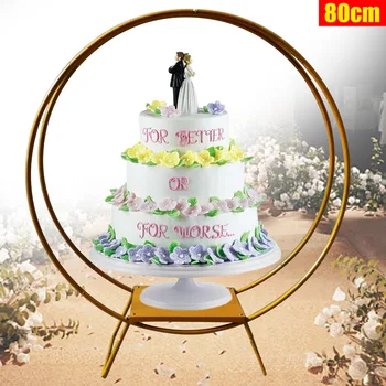 80 см Подставка Для Свадебного торта Арка Цветочный Стеллаж Железный Держатель для Праздничного торта Золотой