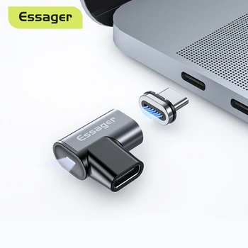 Essager 100 Вт USB Кабель Магнитный адаптер Type C Магнитный разъем зарядного устройства Для iPhone Samsung Macbook Pro Air Ноутбук Конвертер