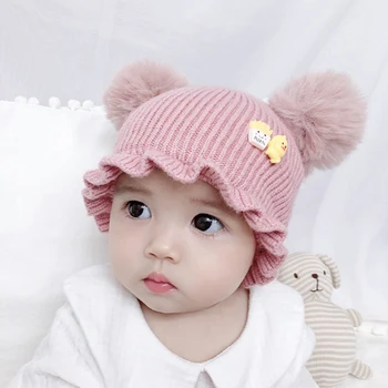 Детская шапочка на 3-12 месяцев, осень-зима, ветрозащитная шапочка из шерстяной нити, детские пуловеры для мальчиков и девочек, Детские вязаные шапочки для малышей