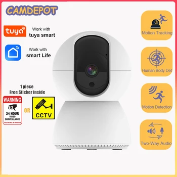 CamDepot Tuya Smartlife 1080P IP-камера 2,4 ГГц Wifi Обнаружение человеком Искусственного Интеллекта Отслеживание Двухстороннего Аудио Видеоняни и Радионяни Видео Защита Безопасности