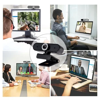 Веб-камера с USB-интерфейсом, вращающаяся на 360 градусов, Встроенный микрофон, Компьютер, ноутбук, HD Поворотная камера с клипсой