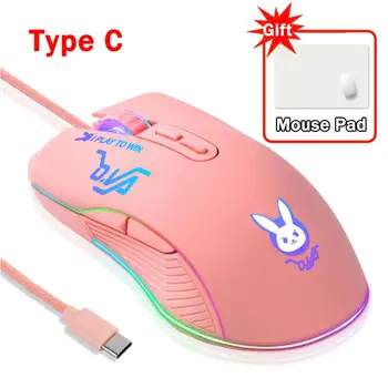 Проводная мышь RYRA USB TYPE-C, 7 кнопок, Оптический 3D ролик 7200 точек на дюйм, компьютерная мышь, игровая Эргономика, Проводная мышь для компьютерных игр