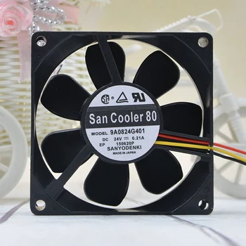 Новый Оригинальный вентилятор Sanyo 9A0824G401 8025 8 см 80 мм 24 В 0.21A с двойным шарикоподшипником
