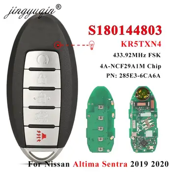 jingyuqin S180144803 KR5TXN4 Пульт Дистанционного Управления Smart Keyless для Nissan 2019 2020 Altima Sentra 433 МГц NCF29A1M 4A Чип 5 кнопок Брелок Автомобильный Ключ