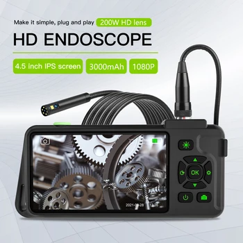 4,5-дюймовый IPS-экран 5,5 мм, двойной объектив 2MP 1080P, Промышленный Эндоскоп CMOS, Бороскоп, Инспекционная Отоскопическая камера, Цифровой микроскоп