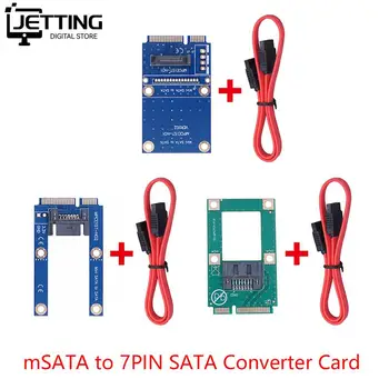 Mini PCIe PCI-e mSATA-7-КОНТАКТНЫЙ SSD-накопитель SATA MSATA на плоский жесткий диск SATA 7pin Адаптер Расширения Conventer Card Модуль платы