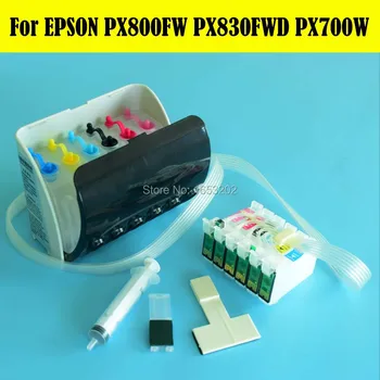 Система Непрерывной подачи чернил 6 Цветов/Комплект Для СНПЧ принтера Epson Stylus PX700W PX800FW PX830FWD